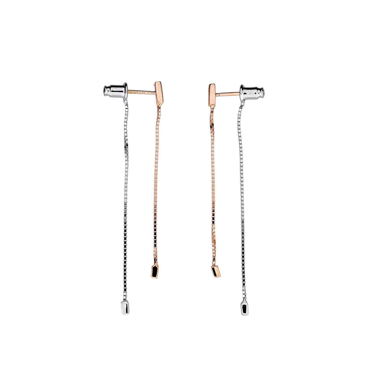 There &amp; Back  Silver Chain Drop Earrings