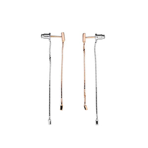There & Back  Silver Chain Drop Earrings