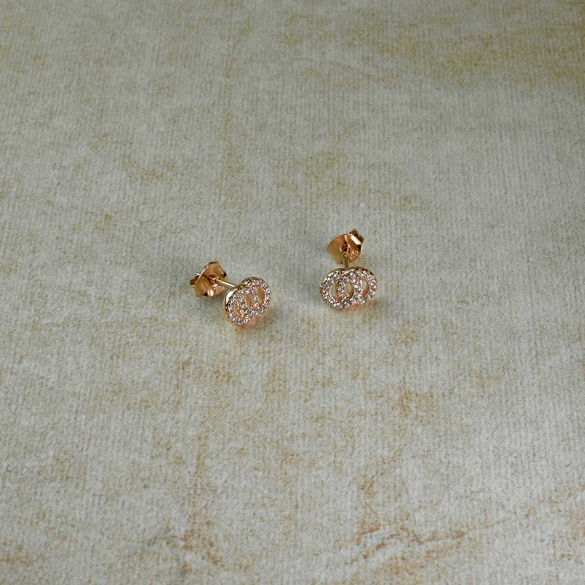 Rose Gold Vermeil Interlocking Circles Studs