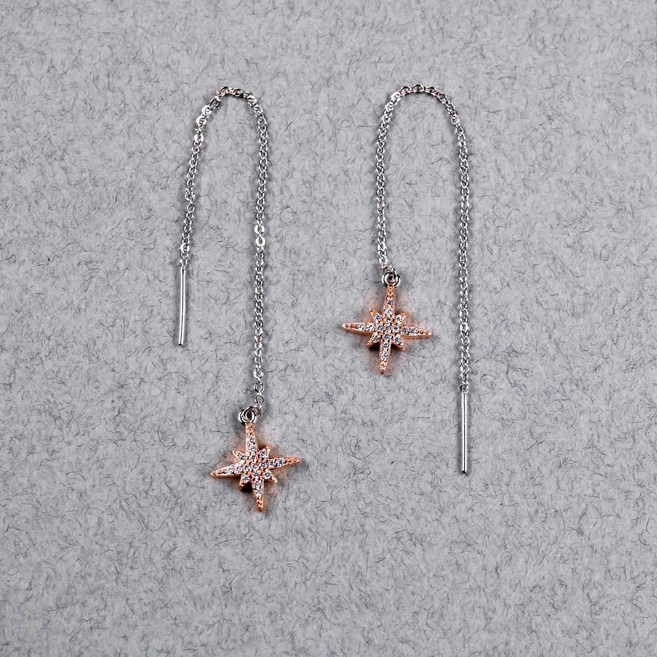 Rose Vermeil Pavé Star Pull-throughs