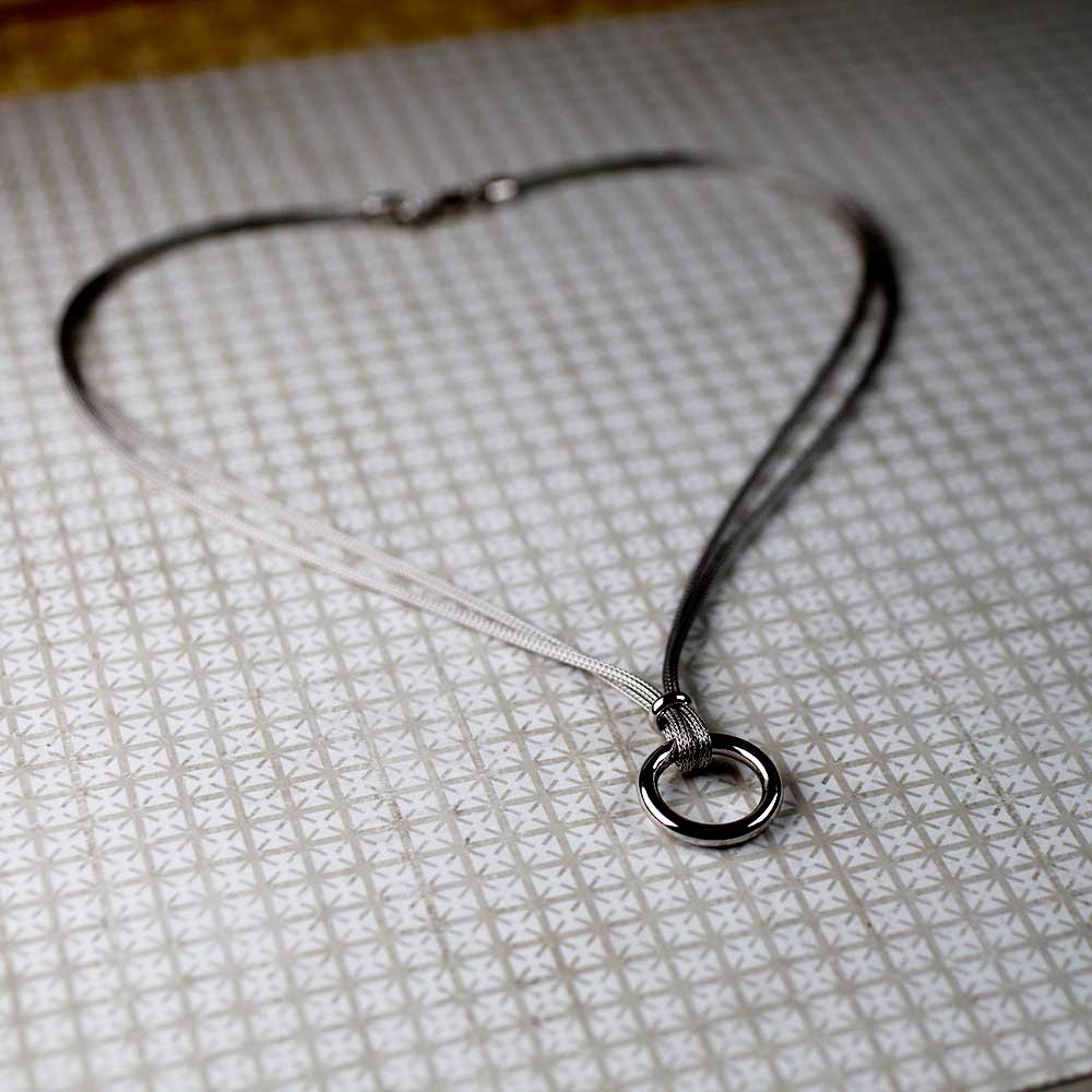 Silver Circle Y Necklace
