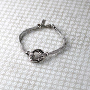 Silver Double Circle Bracelet