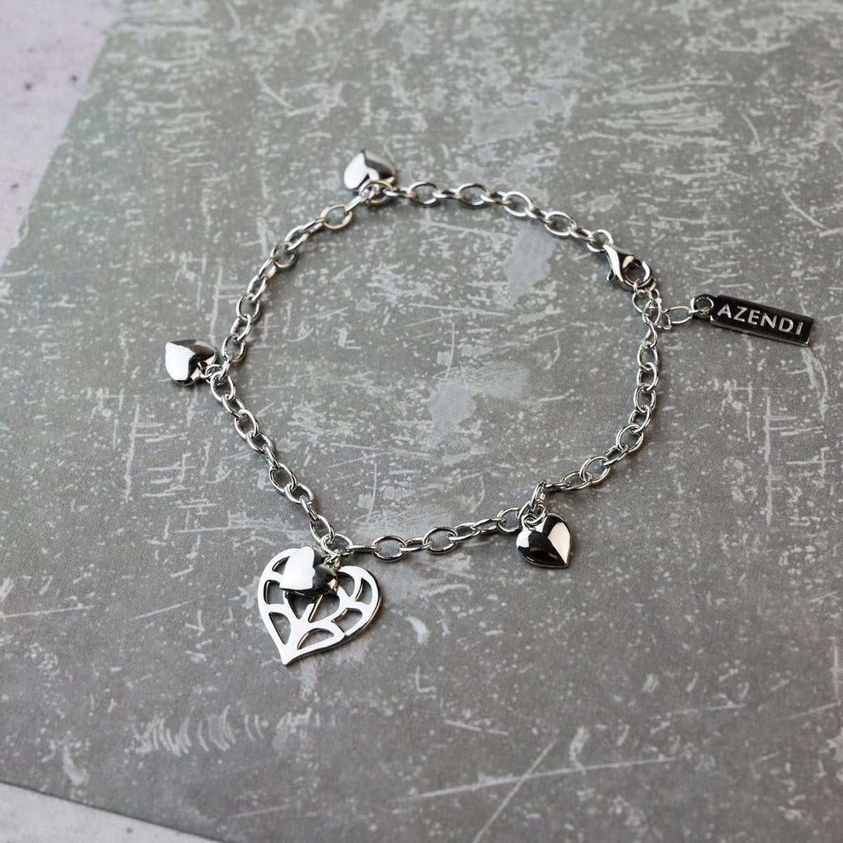 Silver Double Heart of Yorkshire Bracelet