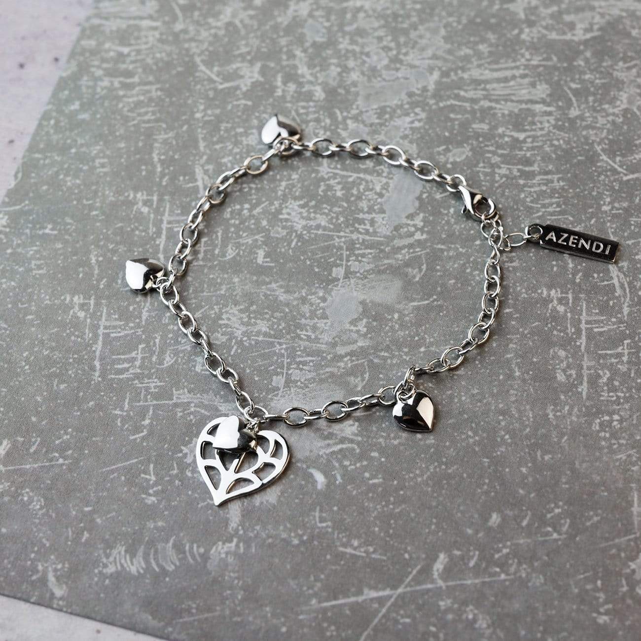 Silver Double Heart of Yorkshire Bracelet