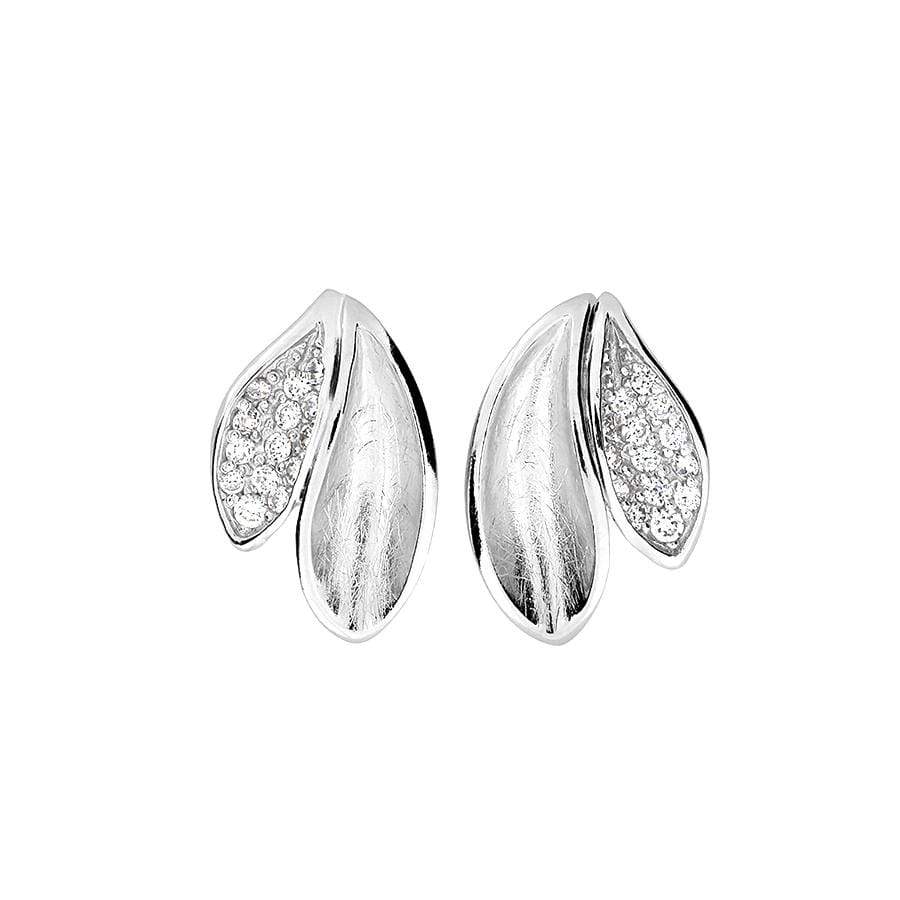 Silver Double Leaf Earrings