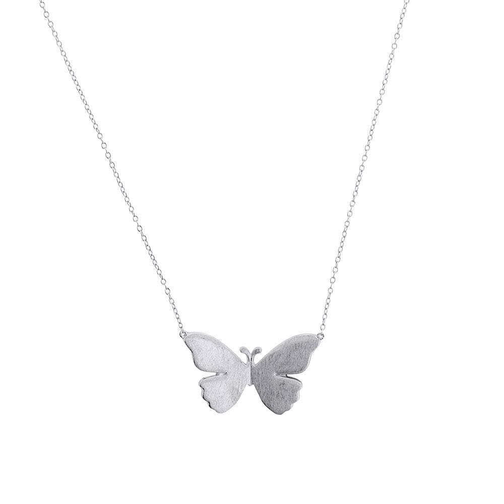 Silver Folded Butterfly Necklace
