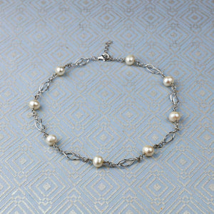 Silver & Freshwater Pearl Spirals Necklace