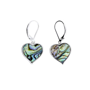 Silver Heart of Yorkshire Abalone Earrings