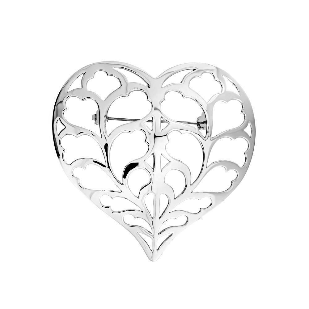 Silver Heart of Yorkshire Brooch - Large