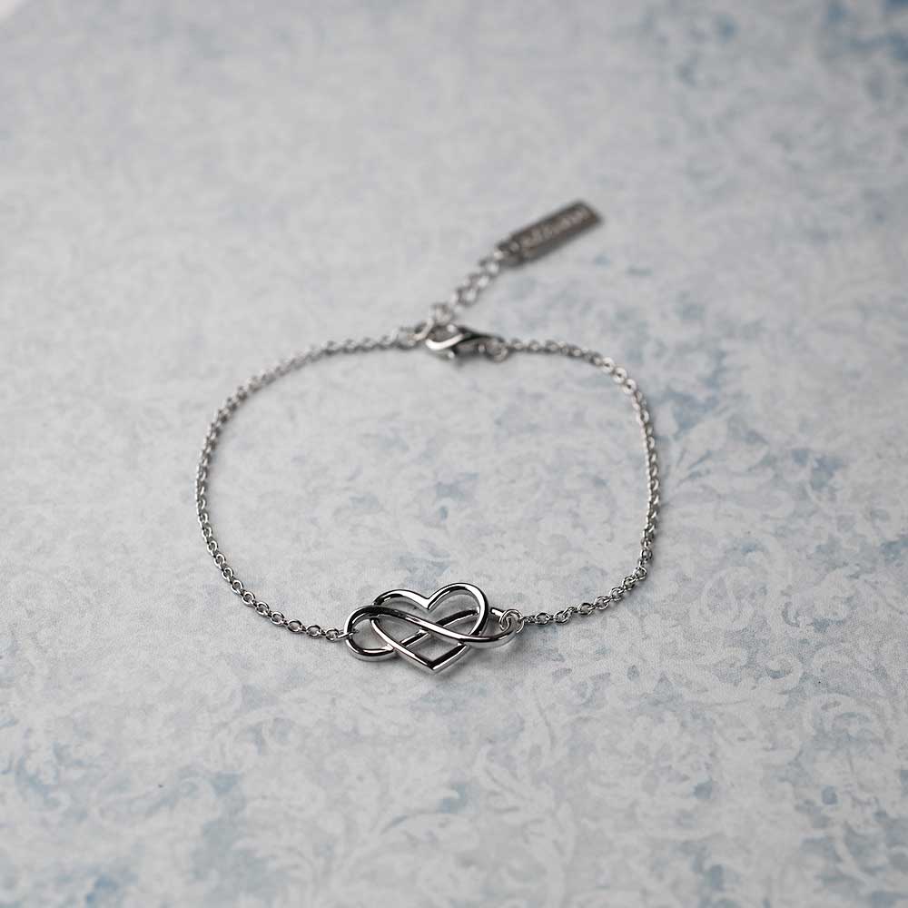 Silver Infinity Heart Interlinked Bracelet