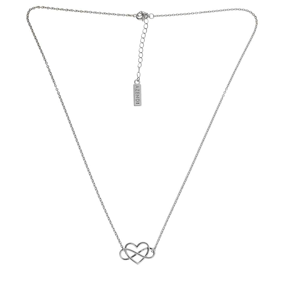 Silver Infinity Heart Interlinked Necklace