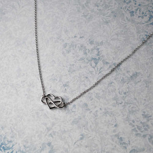 Silver Infinity Heart Interlinked Necklace