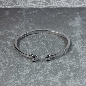 Silver Knotted Hinged Bangle