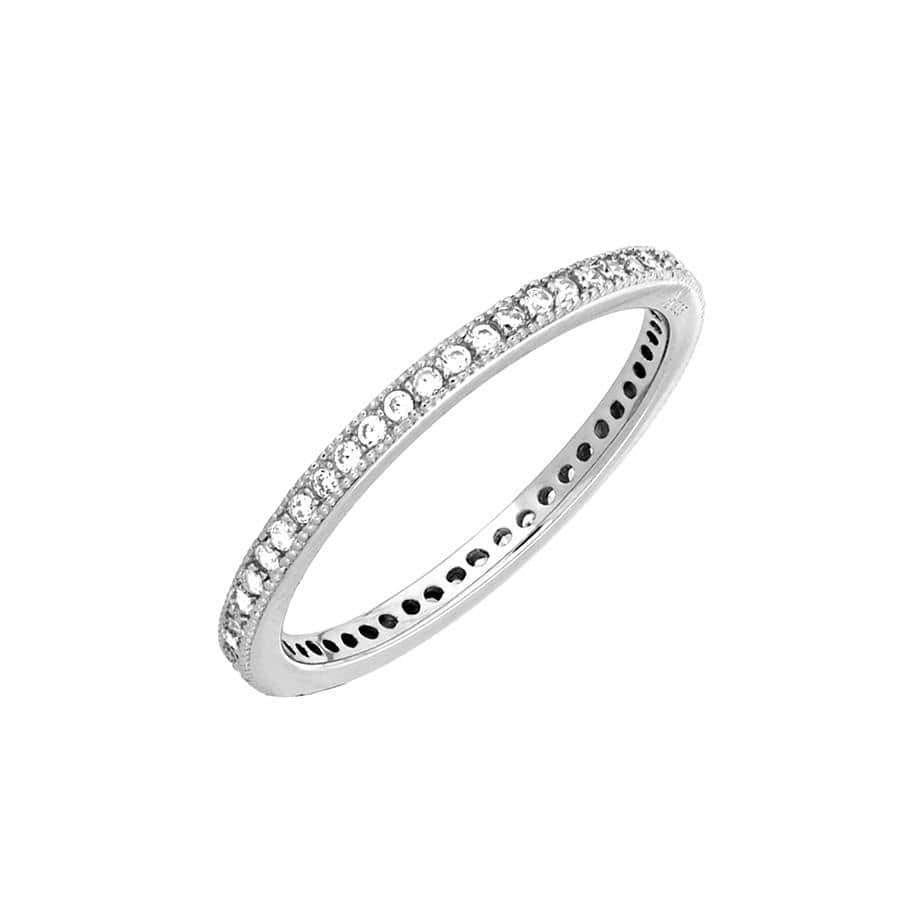 Silver Micropavé Eternity Ring - Azendi