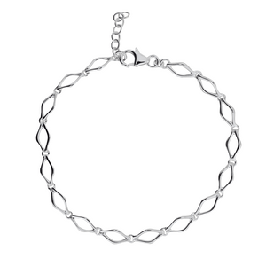 Silver Open Diamond Links Bracelet