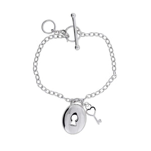 Silver Oval Locket Bracelet