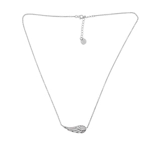 Silver Pavé Angel Wing Necklace