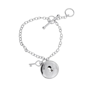 Silver Round Locket Bracelet