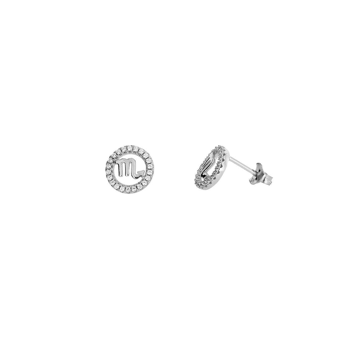 Silver Scorpio Zodiac Earrings