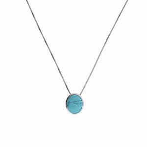 Silver & Turquoise Oval Pendant