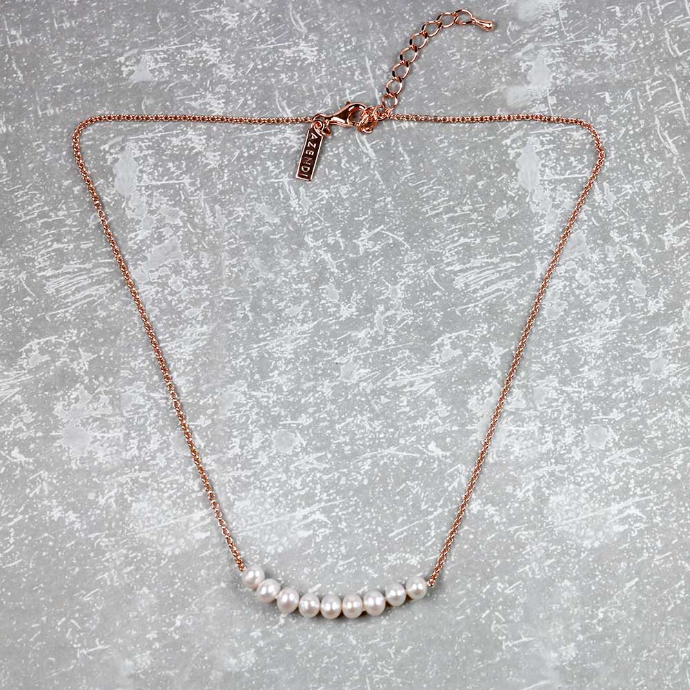 Simple Pearl Strand Necklace - Nine Pearls
