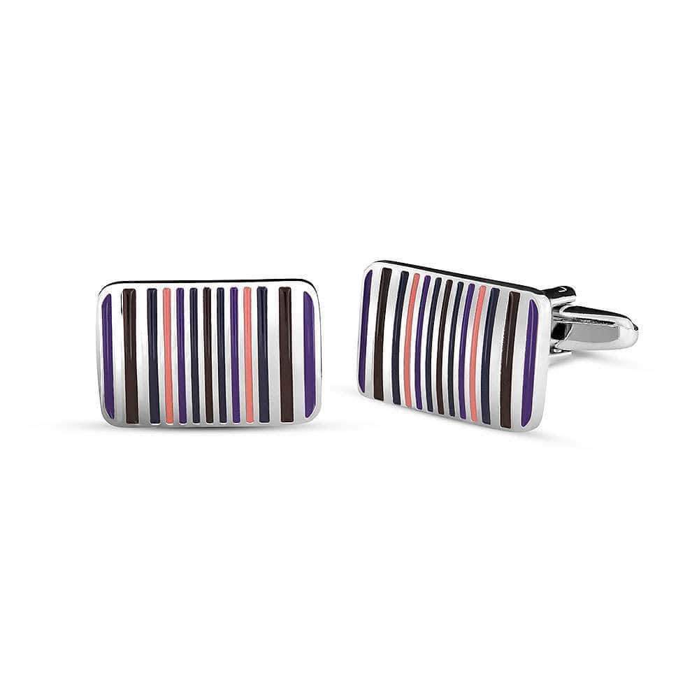 Striped Enamel Rectangle Cufflinks