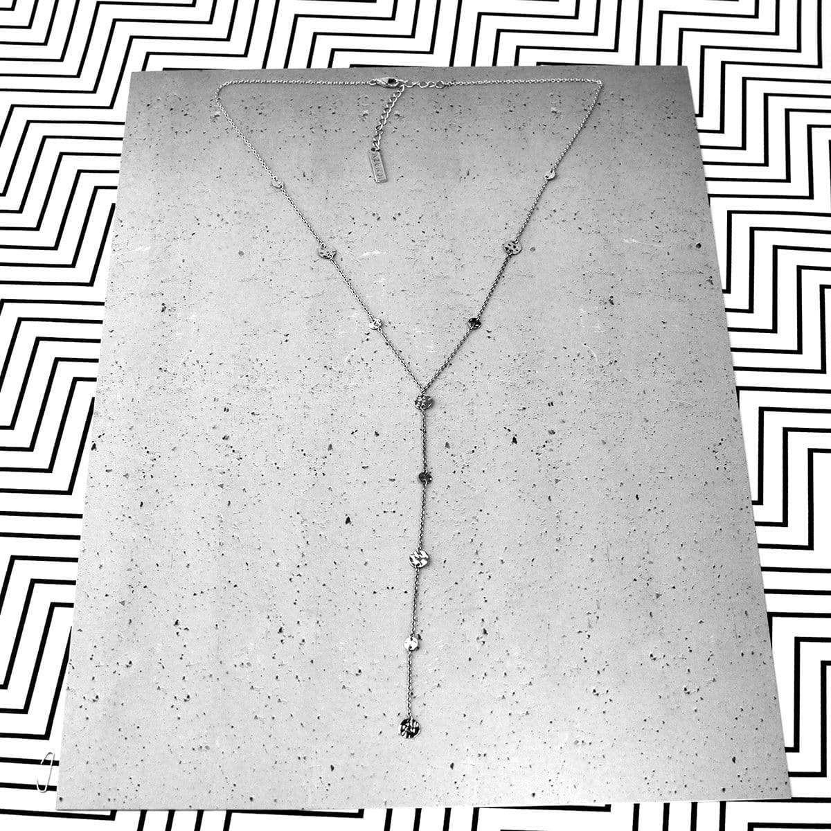 Tribeca Planished Discs Y Necklace