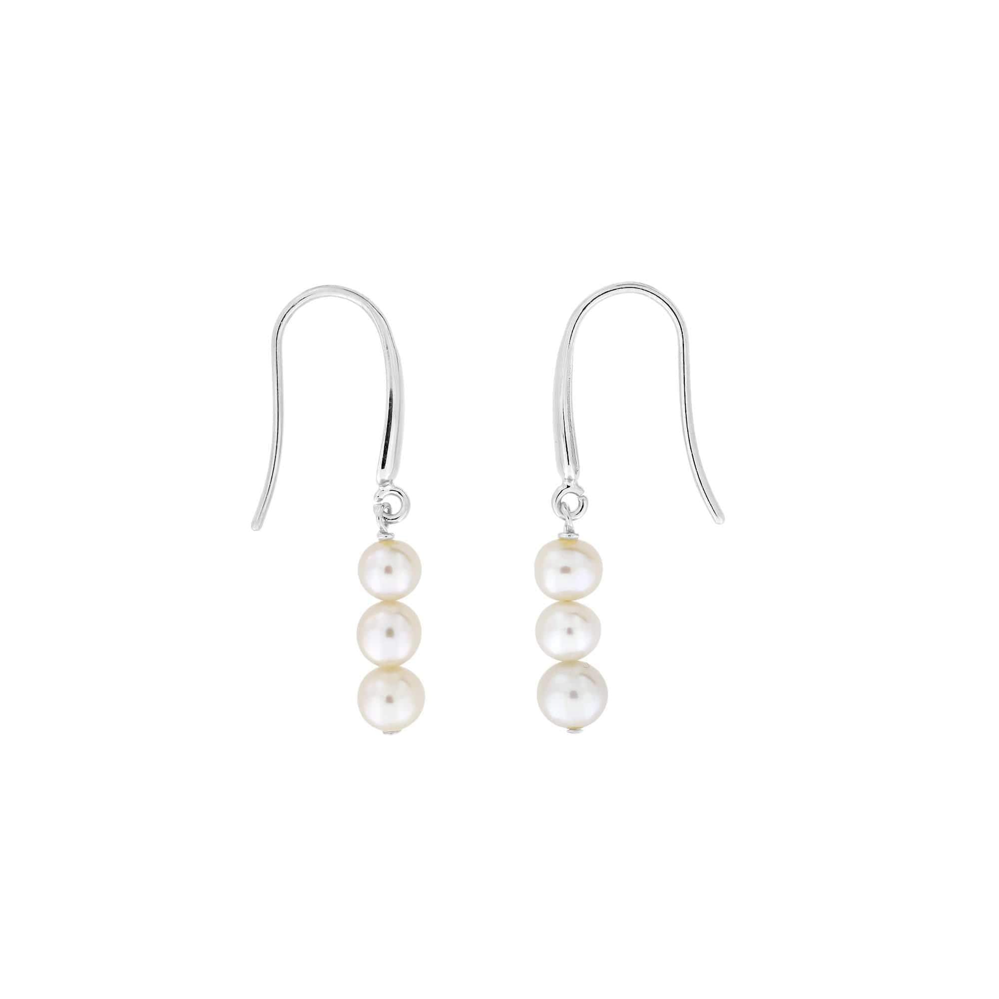 Triple Pearl Drop Earring