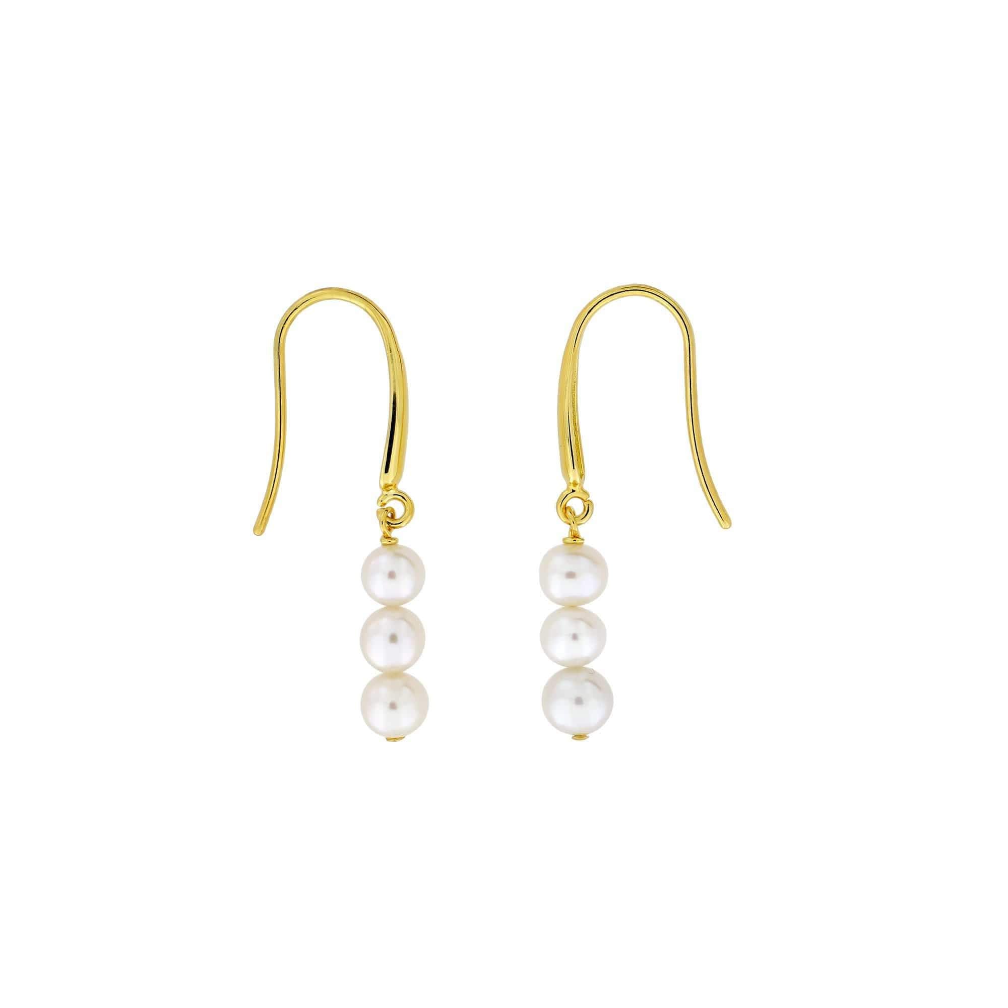 Triple Pearl Drop Earring