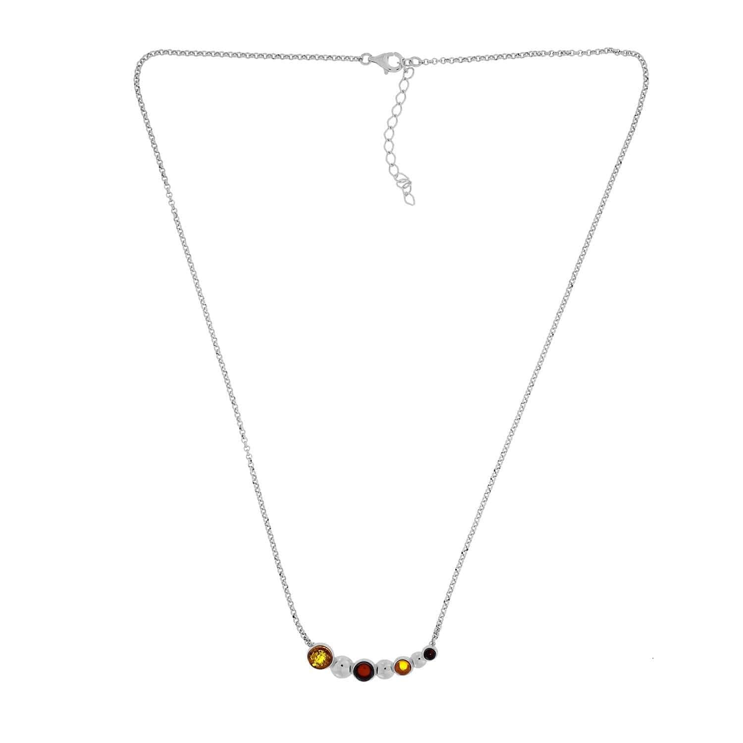 Two-Colour Amber Curving Beaded Necklace